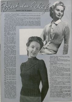 an old knitting pattern for a woman's sweater