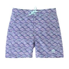 girl's board shorts in lilac waves|lilac-waves Red Americana, Shorts For Girls, Swimming Activities, Swim Shirts, 1 Girl, In The Pool, Water Activities, How To Make Shorts, Rainbow Stripes