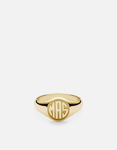 Signet Ring, 14k Yellow Gold | Women's Rings | Miansai Gold Pinky Ring, Pink Morganite Engagement Ring, Ring Trends, 3 Letter, English Alphabet, Morganite Engagement, Pink Morganite, 26 Letters, Morganite Engagement Ring