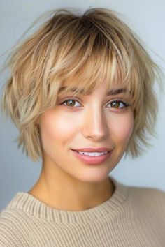 Shaggy Bobs Haircuts, Very Short Bob Haircuts For Fine Hair, Pixie Shag Haircuts For Fine Hair, Bob Haircut For Fine Hair Bangs, Short Shag Hairstyle Women, Short Hair For Fine Hair, Layered Short Bob Hairstyles, Layered Short Shag, Short Hair Shag