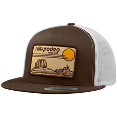 PRICES MAY VARY. Yupoong Snapback Hat. One size fits most adults with an adjustable strap closure in the back. Structured, 6-panel, high-profile crown with a pre-curved bill. Six-row stitching on the crown. Raised 3D embroidered Salty Rodeo logo on the front panel with a smaller embroidered logo on the rear. The Salty Rodeo El Paso Hat is a high-quality, durable hat made from 100% Yupoong polyester. It features a tall crown, a Brown color, and a Western wear snapback closure. The hat is one size Adjustable Brown Baseball Cap For Rodeo, Adjustable 5-panel Hat For Rodeo, Adjustable 5-panel Rodeo Hat, Adjustable 5-panel Baseball Cap For Rodeo, Retro Adjustable Baseball Cap For Rodeo, Adjustable Retro Baseball Cap For Rodeo, Retro Brown Adjustable Snapback Hat, Retro Adjustable Trucker Hat For Outdoor, Adjustable 5-panel Trucker Hat For Rodeo