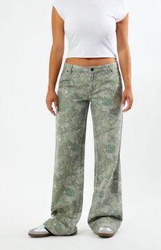 PacSun Tree Camo Low Rise Baggy Pants | PacSun Baggy Pants Women, Camo Pants, Baggy Pant, Baggy Fits, Printed Pants, Low Rise, Pacsun, Camouflage, Womens Bottoms