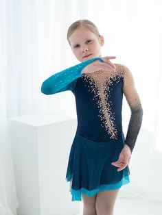 Dazzle on the ice in our exclusive blue figure skating dress. This dress combines elegance and functionality to help you stand out and look your best. Stunning Gradient Design: The dress features a stunning color transition from deep blue to light blue, creating an attractive effect as you move. Perfect for Competition: Designed specifically for figure skating competitions and performances, this dress will help you shine on the ice. COMPOSITION The dress is made to measure. We use quality fabric Blue Figure Skating Dress, Competition Outfit, Figure Skating Competition Dresses, Dress With Rhinestones, Color Transition, Figure Skating Dress, Competition Dress, Skating Dress, Skate Wear