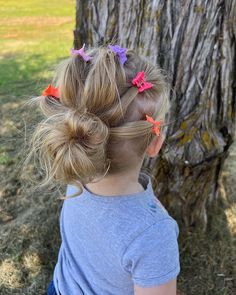 Summer Kids Hairstyles, Toddler Butterfly Clip Hairstyles, Toddler Easter Hairstyles, Butterfly Clips Hairstyles Kids, Butterfly Clips Hairstyles, Kids' Hairstyles, Girls Hairdos, Easy Little Girl Hairstyles, Girly Hair