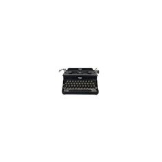 an old fashioned black typewriter on a white background