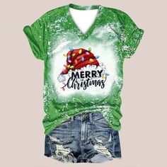 Welcome to our store   Great Christmas Shirt: Merry Christmas letters print, leopard plaid Christmas tree graphic print, v neck, short sleeve, must have for Christmas! Merry Christmas, happy holidays!  Not Cheap Looking: It is really cute and the fabric is soft and very stretchy. Cotton blend, super soft touch feeling, comfortable to wear. Hand wash, do not dry clean, not bleach.  Great Holiday Shirt: Perfect for wearing to Christmas get-togethers where it can get warm in a group of people. It i Multicolor Printed Christmas Tops, Multicolor Printed Holiday Tops, Multicolor Printed Tops For Holiday, Printed Green Tops For Winter, Christmas Printed Crew Neck Top, Casual Green Holiday Tops, Casual Green Top For Holiday, Holiday Multicolor Graphic Print Tops, Festive Green Short Sleeve Top