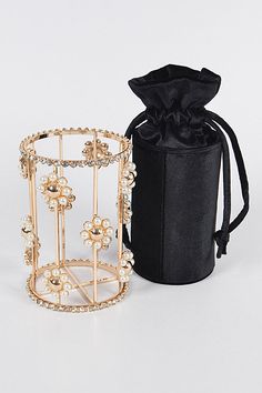 Gold Barrel Cage Clutch freeshipping - My Royal Closet Royal Closet, Metal Bag, Metallic Bag, Fashion Belts, Embroidered Bag, Women Bags Fashion, Signature Look, Pearl Flower, Branded Bags