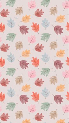 an image of colorful leaves on a white background with pink, green, orange and yellow colors