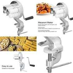 the manual pasta maker is shown with instructions to make it easier for people to use