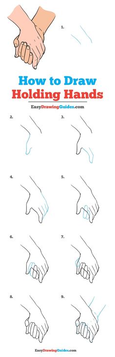 how to draw holding hands step by step instructions for children and adults with easy drawing skills