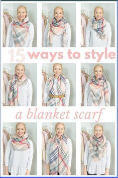 Looking for new ideas on how to wear a blanket scarf? I'm sharing 15 ways to tie a blanket scarf. Become an expert at styling a blanket scarf. Blanket Scarf Tutorial, Blanket Scarf Outfit, Square Blanket Scarf, Scarf Outfit Winter, How To Wear A Blanket Scarf, Wear A Scarf, Scarf Knots, Atlanta Fashion, Scarf Tutorial