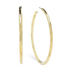 These extra-large hoops, while they have a bold, luxurious look, are surprisingly lightweight. Made entirely by hand in Italy of 18K gold, they are given a hammered finish, for the textured, organic look typical of IPPOLITA jewelry. • 18K E.F. Gold• Width: 2.52" • Excluded from promotion Ippolita Jewelry, Hinged Ring, Hammered Hoop Earrings, Small Earrings Studs, Teardrop Necklace, Large Hoop Earrings, Gold Collection, Earring Backs, Chain Pendants