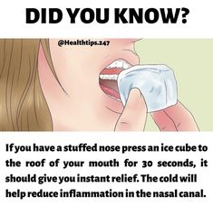 Stuffed Nose, Sick Remedies, Survival Skills Life Hacks, Home Health Remedies, Health Hacks, Daily Health Tips, Teen Life Hacks, Health Knowledge, Good Health Tips