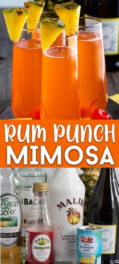 rum punch mimosa recipe with orange juice and vodka