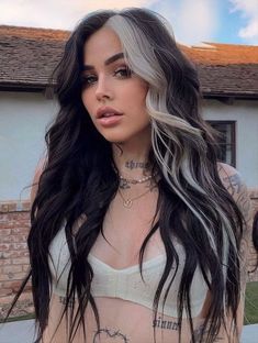 Mechas chunky para volverte multifacética New Hair Color Trends, Edgy Hair, Hair Inspo Color, Cool Hair Color, Hair Color For Black Hair, Hair Color Trends