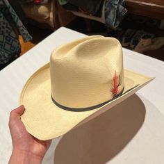 Incredibly Sweet Designer Brand New Morcon Cream Black Strap Feather Mexico Cowboy Hat! 57 Hats 7 1/8 Sucha Sweet Hat Have A Whole Collection Of Hats I’ll Be Listing So Be On The Lookout! #Mexico #Cowboy #Hat #Y2k #New Hat Y2k, Snapback Hats Men, Cadet Hat, Wool Fedora Hat, Affliction Men, White Patches, Mesh Hat, Trending Tshirts, Cowboy Hat