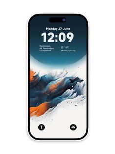 an iphone with the time displayed on it's screen, next to a white background