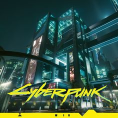 an image of a futuristic building with the words super punk on it's side