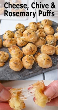 cheese, chive and rosemary puffs are the perfect appetizer for any occasion