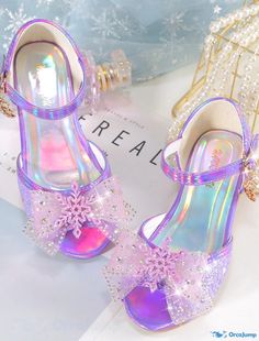 OrcaJump - Girls Sandals Flat Shoes Dress Shoes Flowery Princess Shoes PU Rubber Wearable Shock Absorbing High Elasticity Big Kids (7yrs Shoes For Kids Girl, High Heels For Kids, Shoes For Girl, Princess Clothes, Shoes Princess, Flower Girl Shoes, Kawaii Shoes, Color Season, Shoes For Kids