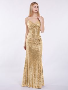 Sequin Bridesmaid Dresses & Bridesmaid Gowns | BABARONI Long Gold Sequin Dress, Gold Dama Dresses Quinceanera Long, Maid Of Honor Dress Gold, Prom Dresses Gold Elegant, Gold Maid Of Honor Dress Gowns, Long Gold Dresses, Gold Dresses Formal, Gold Maid Of Honor Dress, Golden Bridesmaid Dresses