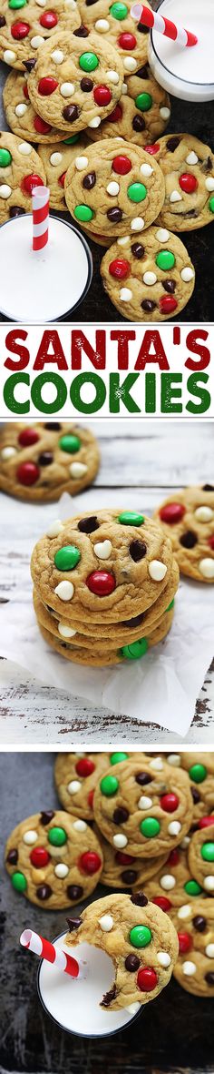 cookies are arranged on plates and ready to be baked in the oven for santa's cookies