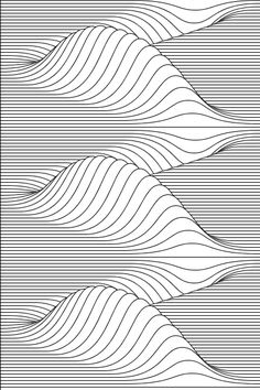 three wavy lines are shown in black and white