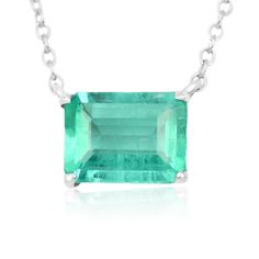 Featured here is a 1.50-carat stunning, emerald necklace in fine sterling silver. Displayed in the center is a medium-light green emerald with very good eye clarity, accented by a simple four-prong silver mount, allowing for the emerald to be shown in full view. The earth mined, RICH green emerald has a desirable lush green color with excellent qualities. An 18 inch is attached to the emerald pendant. This necklace is ideal for everyday use and is the perfect accessory to any outfit. Total Carat Weight: 1.10cts Setting Style: Four Prong Setting Material: Sterling Silver Main Stone: Emerald Shape: Emerald Cut Approx Weight: 1.50cts Clarity: Excellent-Very Good Saturation: Light Color: Green Luster: Excellent Treatment: Natural, Oiling Retail Value: $2,740.00 This masterpiece is made to orde Dazzling Formal Emerald Gemstone Necklace, Elegant Sterling Silver Emerald Necklace For Formal Occasions, Formal Silver Emerald Necklace In Fine Jewelry Style, Exquisite Oval Silver Emerald Necklace, Formal Silver Hallmarked Emerald Necklace, Elegant Sterling Silver Hallmarked Emerald Necklace, Sterling Silver Emerald Necklace For Formal Occasions, Sterling Silver Fine Jewelry Necklace, Exquisite Silver Emerald Jewelry