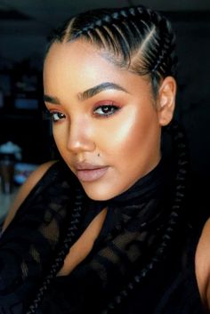 Two Cornrow Braids, Cornrow Braid Styles, Cornrows Braids For Black Women, Two Braid Hairstyles, Braided Cornrow Hairstyles, Feed In Braid, Two Braids, Girls Braids, Braids For Black Women