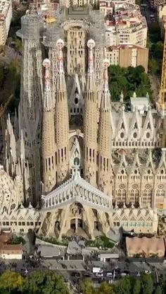 an aerial view of the cathedral in barcelona, spain