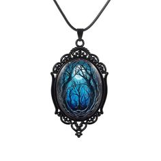 PRICES MAY VARY. Typical Goth Necklace --- Bright moon exuding blue moonlight in the night sky. The dark forest exudes a mysterious and strange atmosphere like ghosts, it finally presents a typical goth dark style necklace. Great for daily fashion and Halloween costumes accessories Cabochon Pendant --- gives people the feeling of high jewelry, and the pattern is rich in detail, appears 3 dimensional as you look into it, dark mystery let you can imagine yourself walking into the image 2 Different Witch Costume Accessories, Halloween Witch Costume, Moon Forest, Bright Moon, Necklace Rope, Gothic Pendant, Goth Necklace, Witch Halloween Costume, Dark Style