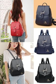 Schiere einzelne H-Schnalle Känguru Umhängetaschen für Teenager Geldbörse aus PU-Leder Hochschule Rucksack Vintage Backpacks, Bags For Teens