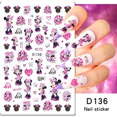 Disney Nail Art, Anime Stitch, Disney Princess Nails, Stickers Disney, Mickey Nails, Disney Princess Anime, Anime Decals, Anime Nails, Nail Art Disney