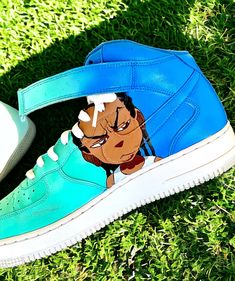 These are my custom boondocks AF1's. my customs are all special in every way and no pair will be the same. All customs are made to order, and hand painted. If you want something done that you don't currently see in my shop shoot me a message and let's make it happen! custom shoe I custom sneaker | Sneakers & Athletic Shoes | boondocks custom | nike air force 1 | cartoon custom | boondocks sneakers | Coopskicks | hightop custom | coops kicks | Shoes | Unisex | Adult Shoes | custom paint shoe Air Force 1 Cartoon, Cartoon Sneakers, White Af1, Custom Painted Shoes, Nike Shoes (men), Cartoon Shoes, Kicks Shoes, Custom Cartoons, Custom Nikes