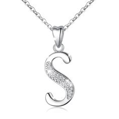 Product Description Sparkling round brilliant cut crystals adorn this graffiti font customized initial S pendant, perfect for wearing with your other layering necklaces for a highly accessorized look. A rich shine finish brings out the details of the letter S connected to a scalloped tapered bail. Designed in sterling silver. Features Material: Sterling Silver Nickel-Free Hyperallergic High-Polish Finish Chain Length: 18" | 45.72 cm FAST Shipping from FL, USA Silver Initial Pendant Chain Jewelry, S Initial Necklace Silver, Personalized Silver Initial Necklace With Cubic Zirconia, Personalized Initial Pendant Necklace In Cubic Zirconia, Custom Name Silver Initial Pendant, Silver Cubic Zirconia Initial Pendant Necklace, Silver Name Necklace With Initial Pendant And Letter Print, Silver Initial Pendant Name Necklace With Letter Print, Silver Initial Pendant Necklace With Letter Print