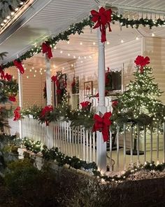 a house decorated with christmas decorations and lights