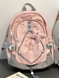 UAKISS - Fashion Star Pendant Aesthetic Student Schoolbag Korean Y2k Waterproof High Capacity Backpacks All Match Mochilas Para Mujer Pendant Aesthetic, Aesthetic Student, Korean Y2k, Fashion Star, Women's Backpacks, Floral Bags, Cute Backpacks, Korean Fashion Trends, Rope Design