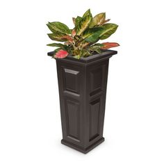 Style and functionality come together perfectly with the Nantucket Tall Planter by Mayne, creating an elegant finishing touch to any patio or entrance way. Features: Single wall molded design, made with 100% high-grade polyethylene Self watering tray insert creates sub-irrigation water system and encourages root growth The tray can be reversed to support a potted plant or removed so the planter can be completely filled with soil Drainage holes to be pre-drilled by customer depending on desired use of the planter Outside Dimensions: 16″L x 16″W x 32″H. Opening Dimension: 10.5in x 10.5in. Approximately 10 gallon soil capacity, water capacity is approximately 6.5 gallons (24 litres) The weather-proof and ultra-tough construction allows you to enjoy your planter all year long with very little Front Door Planters Entrance, Door Planters, Front Door Planters, Garden Troughs, Nantucket Style, Rectangular Planters