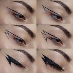 Wings Eyeliner, Eyeliner Trends, Makeup Emo, Makeup 90s, Goth Make Up, Rock Makeup, Halloween Make-up Looks, Tutorial Eyeliner, Buh Bye