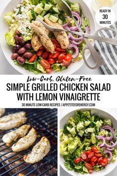 grilled chicken salad with lemon vinaigrete is an easy and delicious side dish