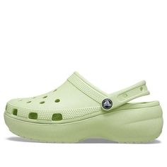 (WMNS) Crocs Classic Platform Clog 'Celery' 206750-335 (Women's) Crocs For Men, Comfortable Shoes For Women, Crocs Classic Clogs, Platform Clogs, Most Comfortable Shoes, Women's Crocs, Shoes For Women, Strap Heels, Celery