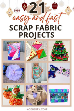 the 21 easy and fast scrap fabric projects for christmas ornament crafts with instructions to make