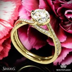 The Simon G. MR1394 Fabled Diamond Engagement Ring is part of the Fabled collection. It is embellished with round brilliant melee. Luxury Yellow Gold Diamond Ring With Round Stone, Luxury Yellow Gold Diamond Ring With Round Cut, Exquisite Yellow Gold Round Diamond Ring, 8 Anniversary, Marriage Anniversary Gifts, Beautiful Diamond Earrings, Luxurious Jewelry, Diamond Girl, 8th Anniversary