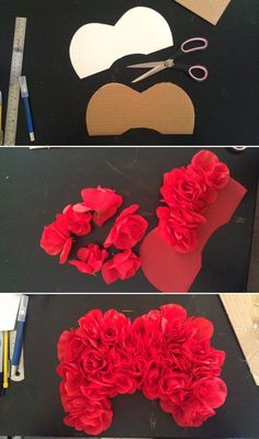 the process of making flowers out of paper