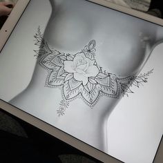 a drawing on the screen of a tablet