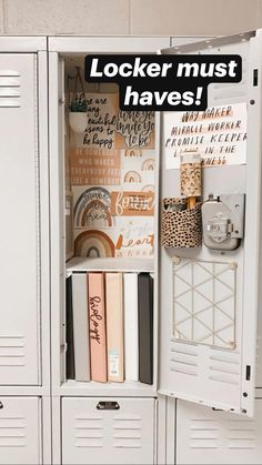 the lockers are full of books and other things to write on them as well