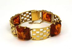 "Material: 18k yellow gold Gemstone: genuine amber Measurement: 7\" long x 0.75\" wide Weight: 26.8 grams This is a vintage 8k yellow gold and amber ladies stylish unique bracelet. The piece is well crafted in solid 8k yellow gold with a smooth high polished finish adorned with beautiful amber gems. 024234" Vintage Gold Jewelry, Ladies Bracelet, Yellow Gold Bangle, Design Bracelet, Vintage Bangles, Stylish Bracelet, Yellow Gold Jewelry, Mesh Bracelet, Unique Bracelets