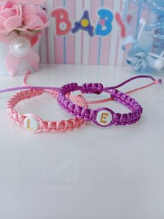 customizable Baby bracelet Diy Couple Bracelets, Personalized Matches, Matching Baby, Baby Bracelet, Baby Supplies, Id Bracelets, Wristbands, Name Bracelet, Newborn Gifts