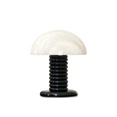 a black and white lamp on a white background