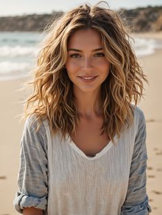 30 Life-Changing Medium-Length Layered Haircuts for a Fresh New Look – Scan to Talk Best Haircut For Wavy Hair Long, Chest Length Layered Hair, Naturally Wavy Layered Hair, Textured Wavy Haircut, Medium Length Haircut Wavy Curls, Mid Length Wavy Hair Styles, Shoulder Length Layered Wavy Hair, Natural Wavy Medium Length Hair, Voluminous Medium Length Hair